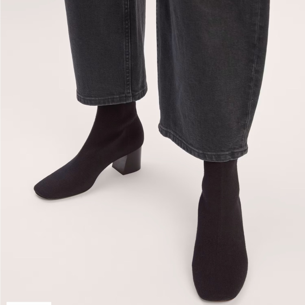 Everlane The Day Boot in ReKnit Black 9 worn once